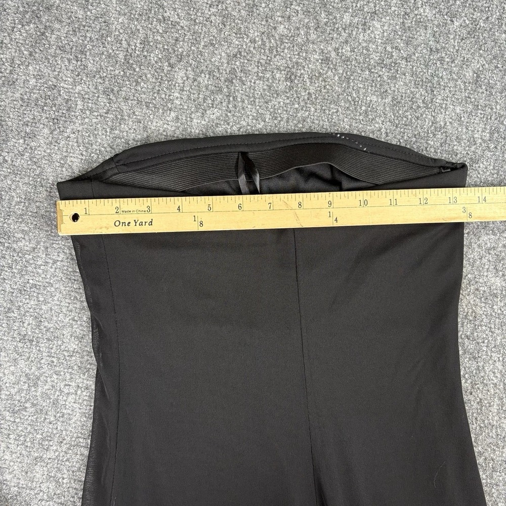 Vintage Y2K Byer Too Dress Women S‎ Black Strapless Rhinestone Ruched High Low - Picture 14 of 16